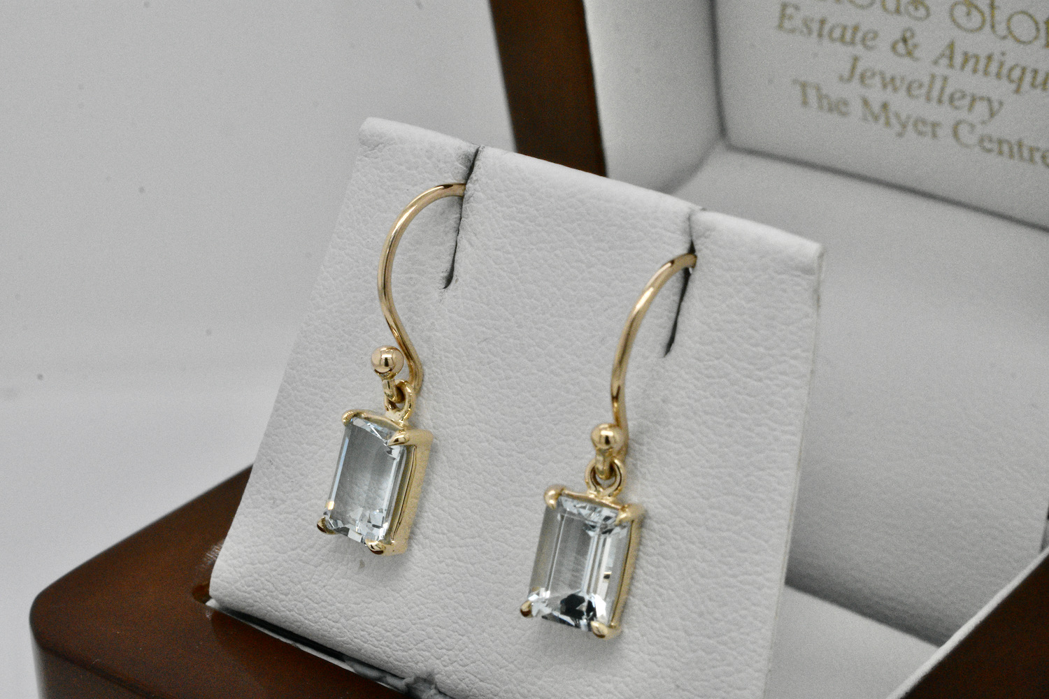 March Aquamarine Birthstone Stud Earrings - Rose Gold | Pinch & Fold