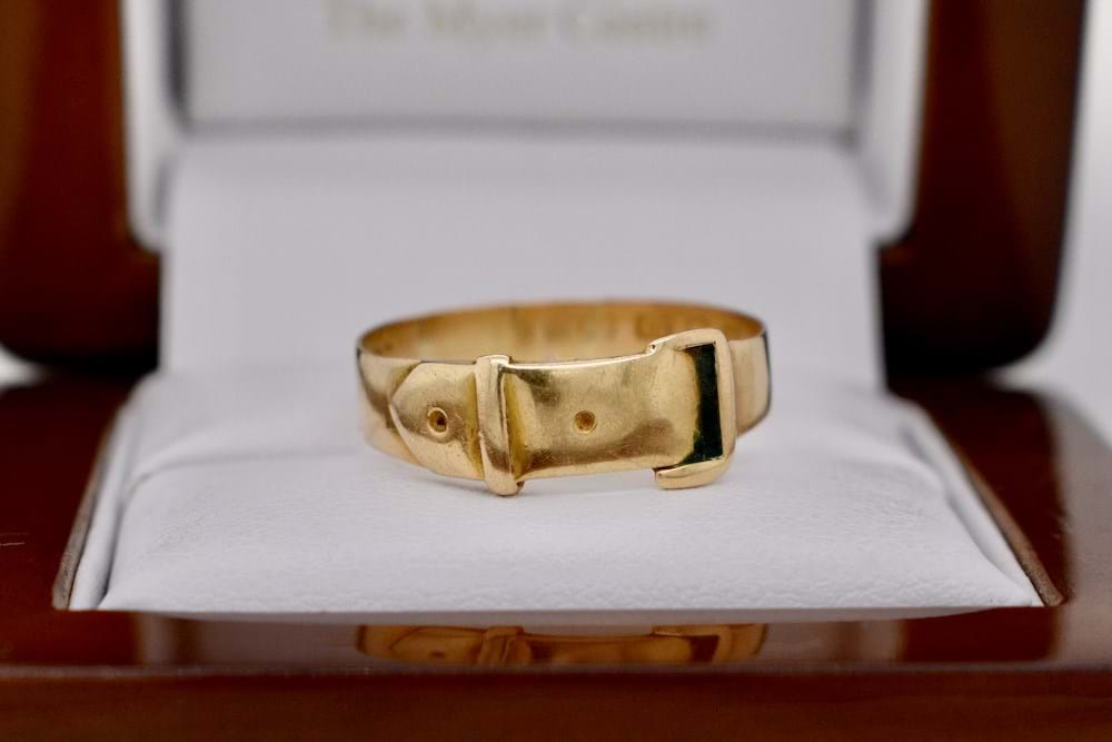 SOLD Antique 18ct Yellow Gold Buckle Ring