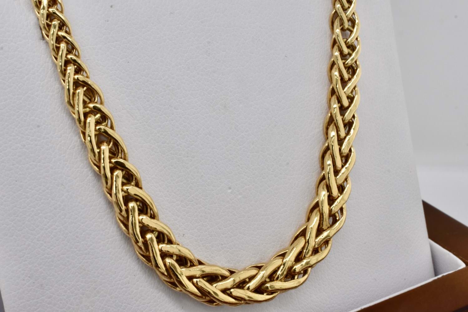 SOLD 18ct Yellow Gold Hollow Graduated Foxtail Link Chain