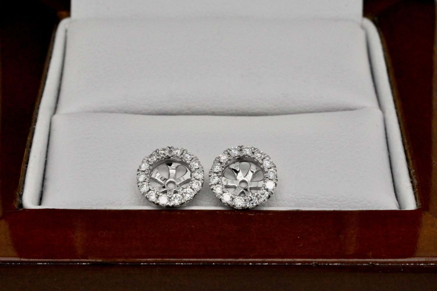 18ct White Gold 0.22ct Diamond Earring Jackets