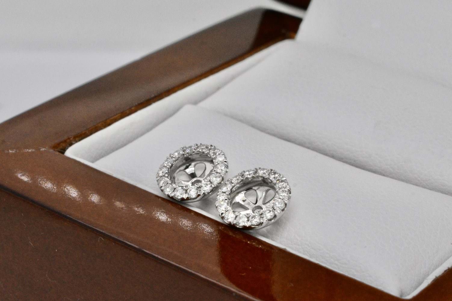 18ct White Gold 0.22ct Diamond Earring Jackets