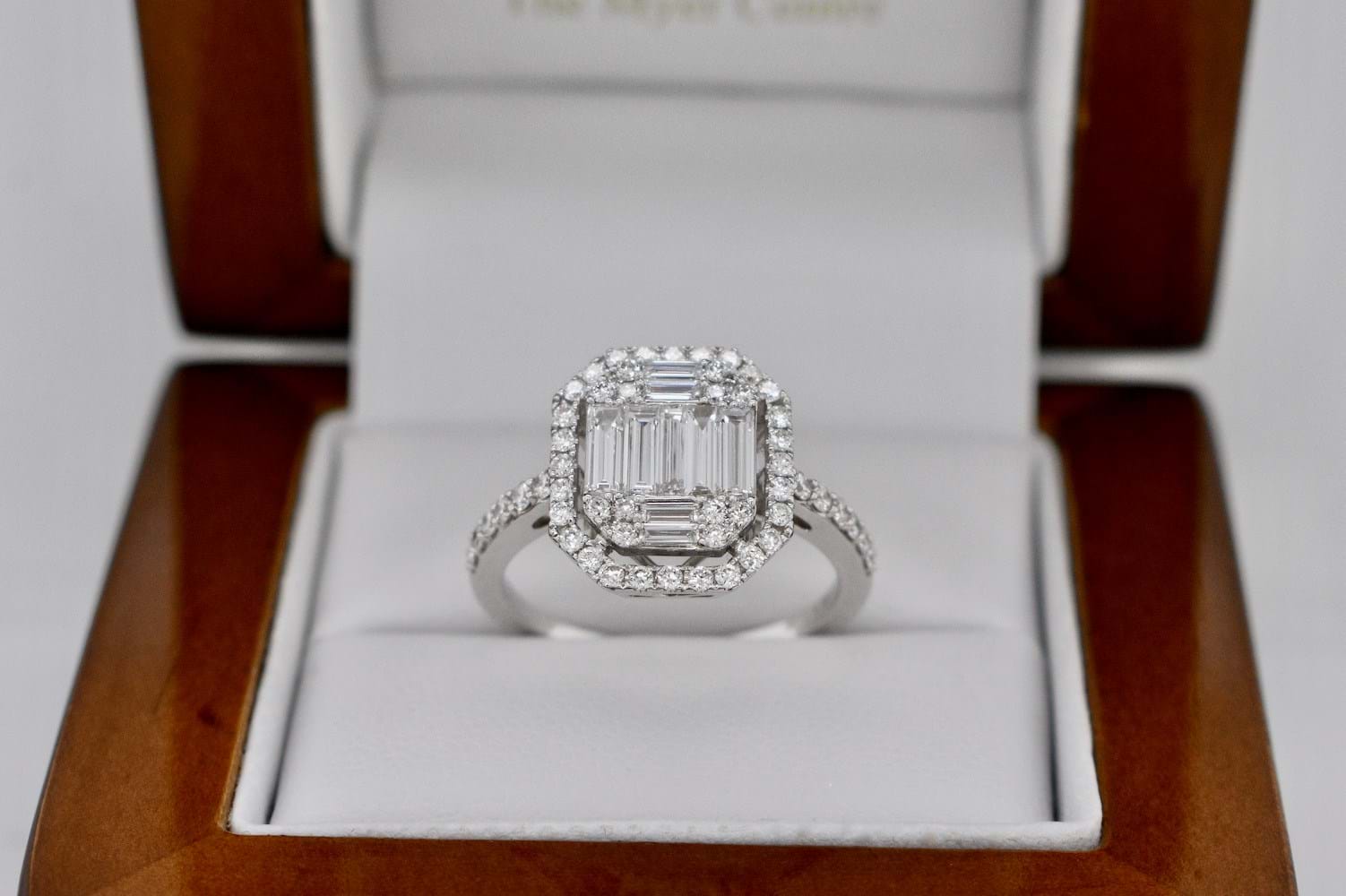 SOLD 18ct White Gold 1.15ct Illusion Emerald Cut Diamond Ring