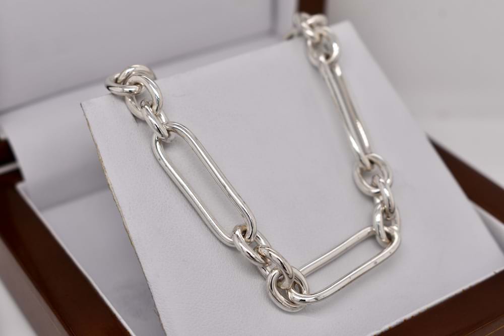 SOLD Handmade Silver Paper Link Chain