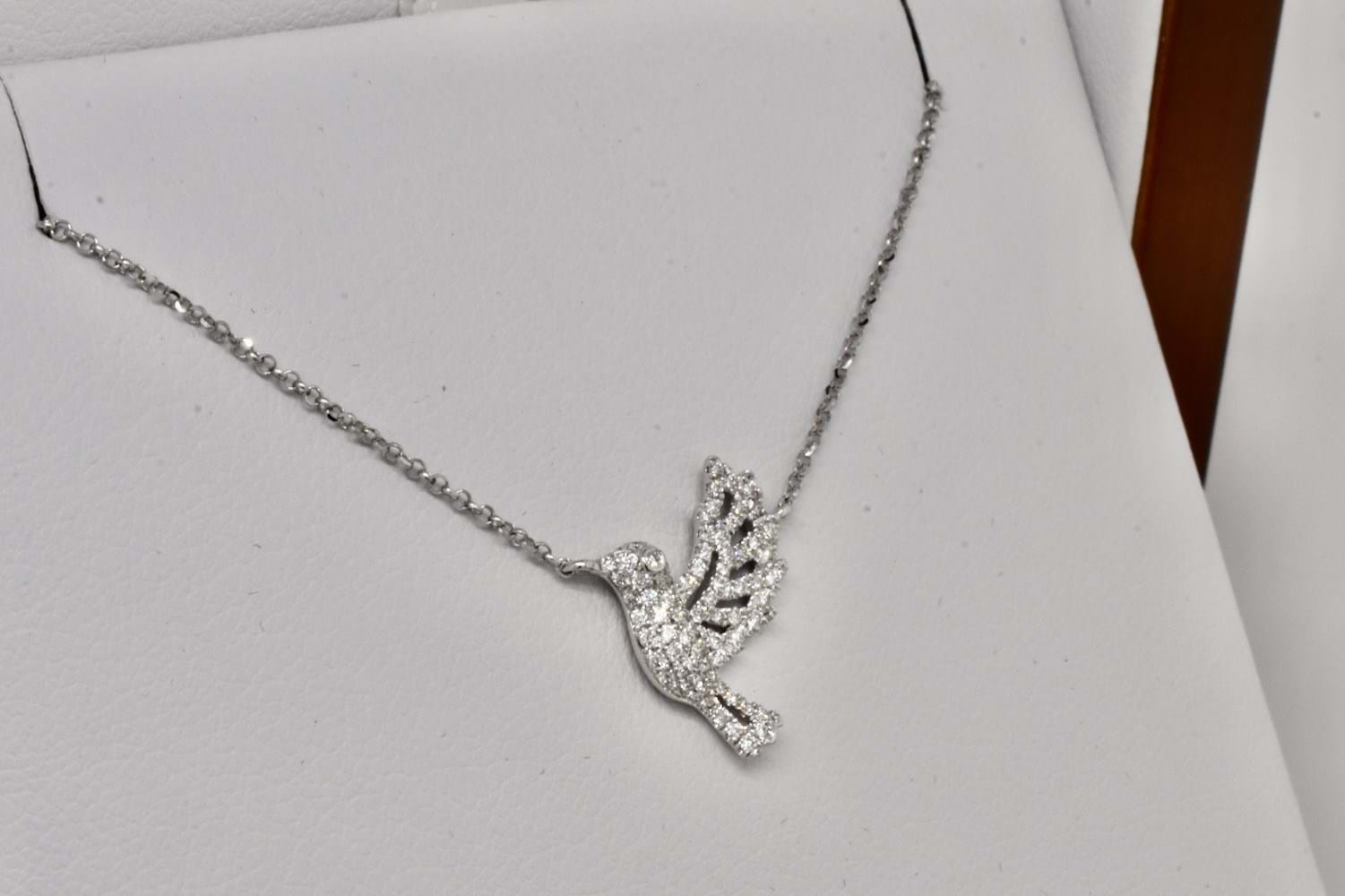 White gold bird necklace deals