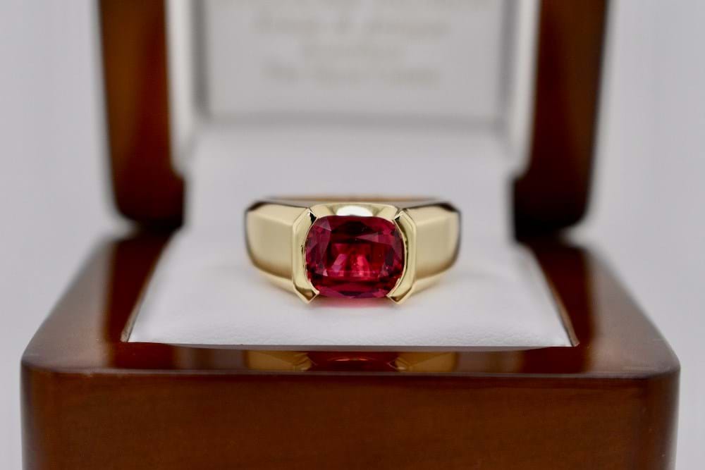 Archived 18ct Yellow Gold 3.28ct Red Spinel Ring