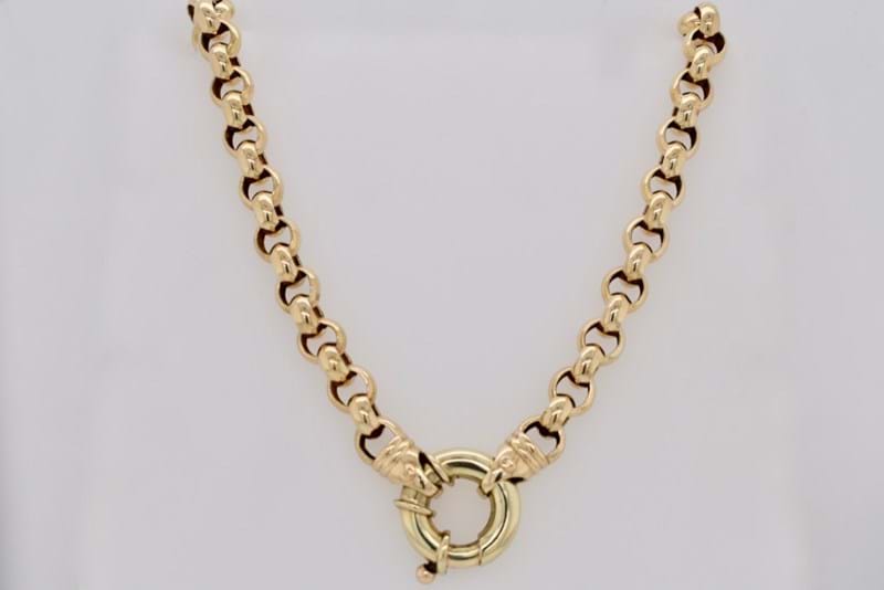 SOLD 9ct Yellow Gold 38grams Belcher Chain with Boltring Clasp