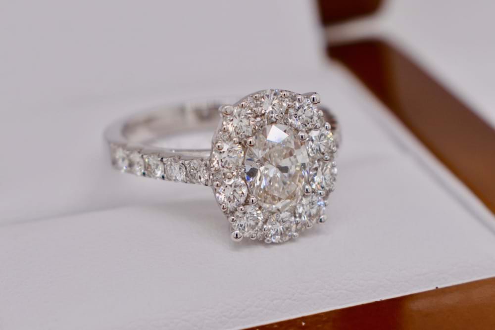 Oval illusion on sale diamond ring