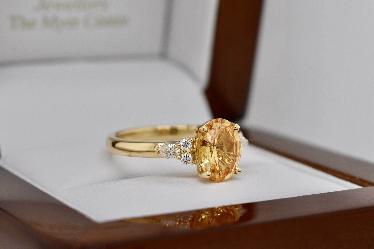 Apricot sapphire 2025 engagement ring