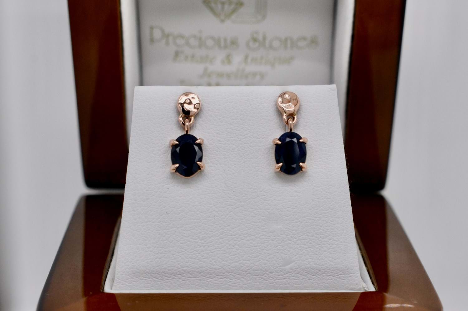 Sapphire earrings rose online gold