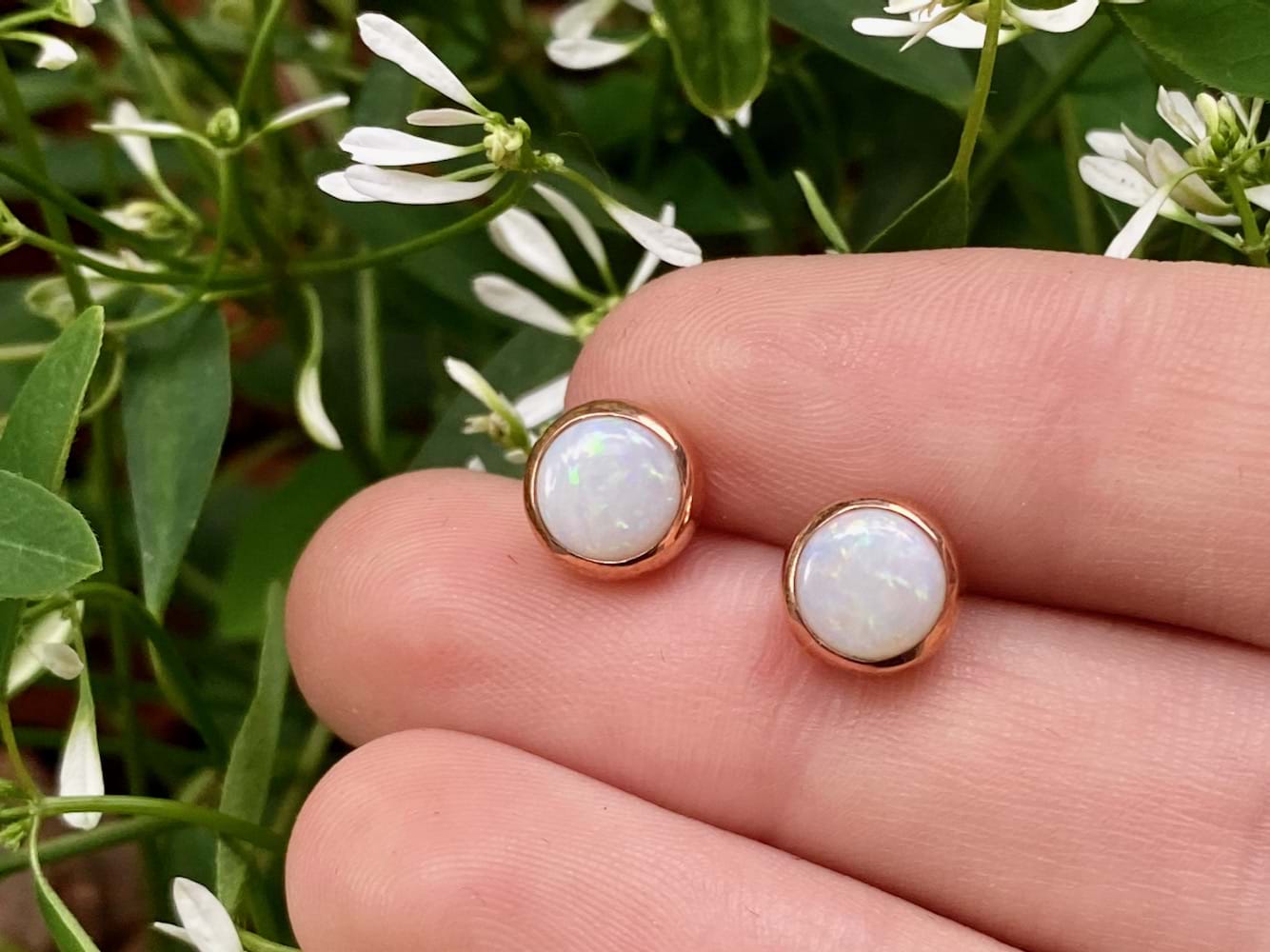 Tiny 3mm Opal Stud Earrings – Kathy Bankston