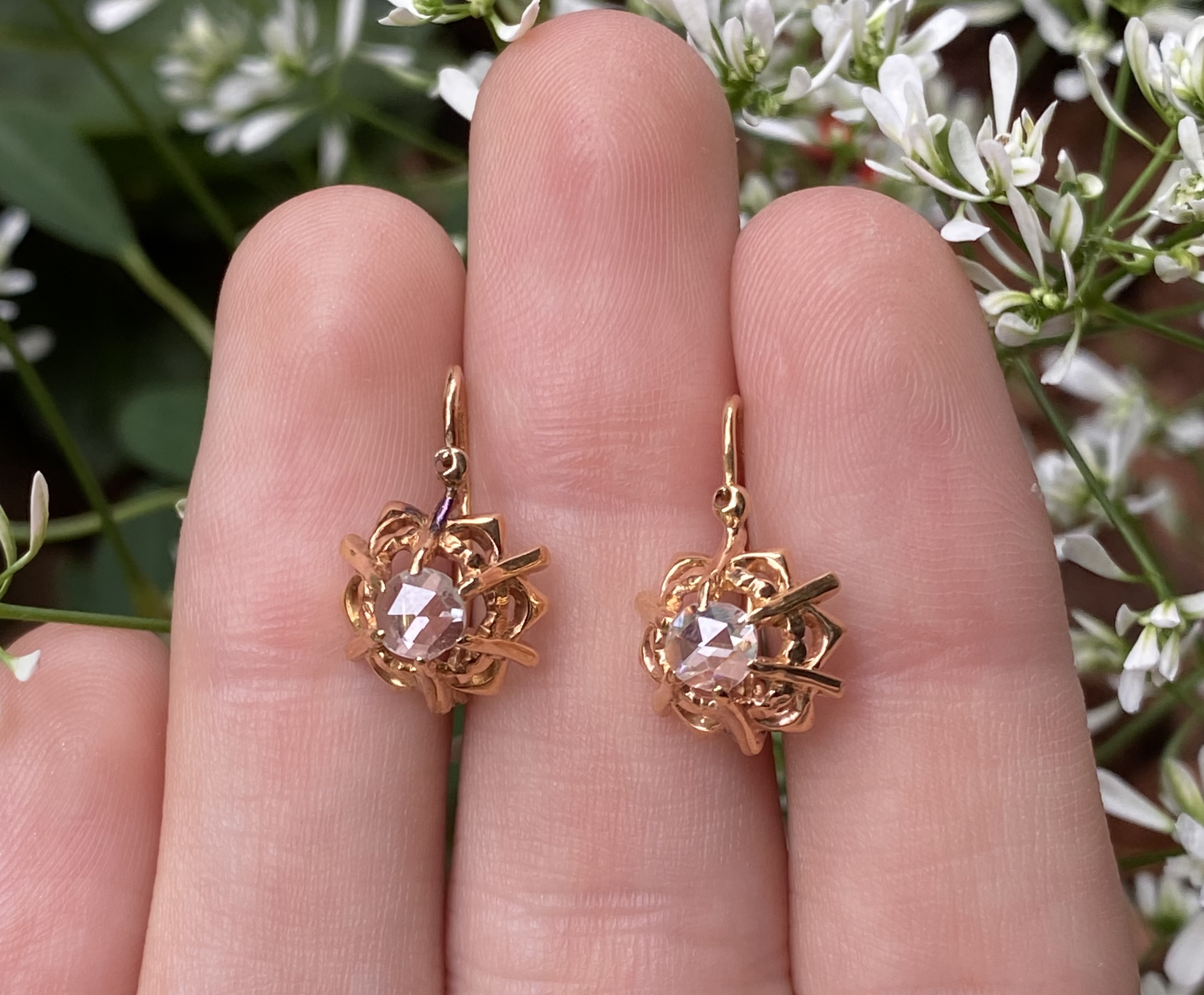 Antique Art Deco Rose Cut Diamond Earrings  Jewellery Discovery