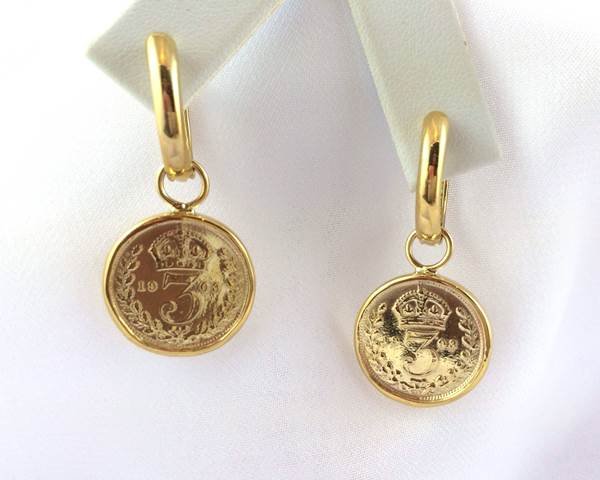 9ct Reproduction Coin Earrings